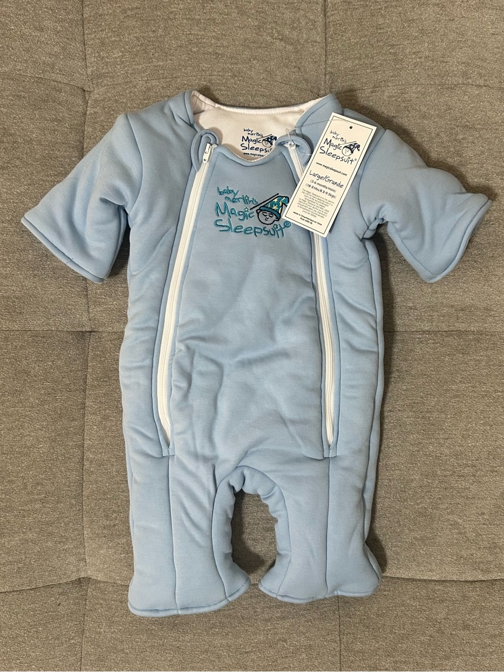 Baby Magic Sleepsuit Light Blue Infant One-Piece Footie L/3-6 Months/18-21 lbs